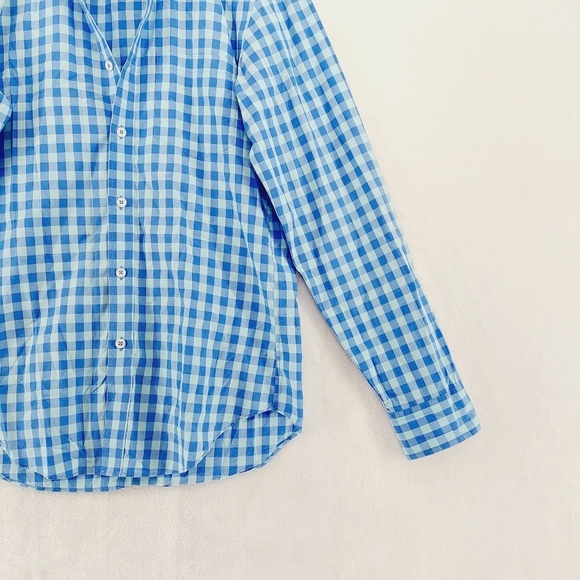 J. Crew Men's Button Front Blue White Checks Business Casual Shirt P6638 - Picture 3 of 11